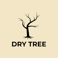 dry tree silhouette template vector design illustration