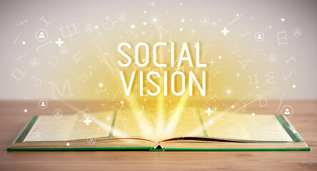open book, social networking concept