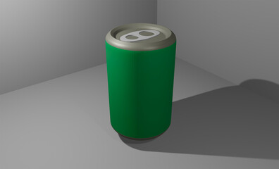 green soda can made with 3d program