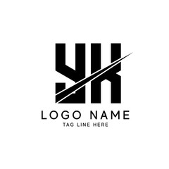 Alphabet letters Initials Monogram logo YK, KY, Y and K