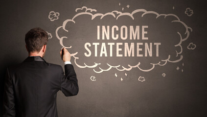 businessman drawing a cloud with inscription