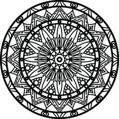 mandala Coloring book. wallpaper design, tile pattern, shirt, greeting card, sticker, lace pattern and tattoo. decoration for interior design. Vector ethnic oriental circle ornament. white background