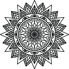 mandala Coloring book. wallpaper design, tile pattern, shirt, greeting card, sticker, lace pattern and tattoo. decoration for interior design. Vector ethnic oriental circle ornament. white background