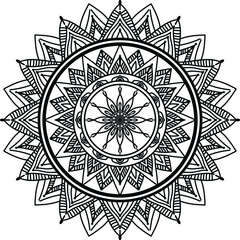 mandala Coloring book. wallpaper design, tile pattern, shirt, greeting card, sticker, lace pattern and tattoo. decoration for interior design. Vector ethnic oriental circle ornament. white background