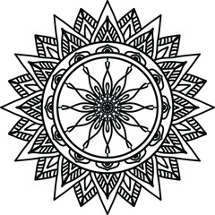 mandala Coloring book. wallpaper design, tile pattern, shirt, greeting card, sticker, lace pattern and tattoo. decoration for interior design. Vector ethnic oriental circle ornament. white background
