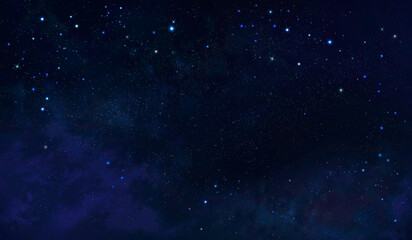 Fototapeta na wymiar Nebula and stars in night sky, abstract background