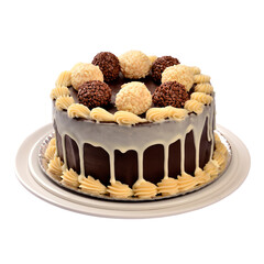chocolate and brigadeiro decorated cake