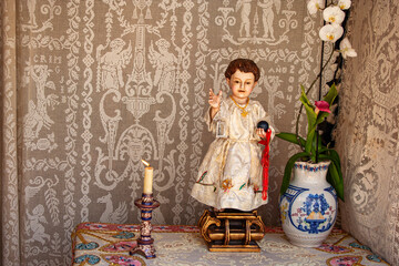 religious altar with child Jueus of the corpus cristi of Lagartera, Toledo, Spain