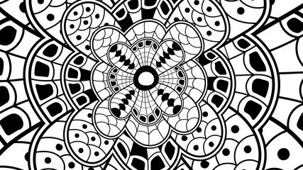 Abstract flower sketch doodle hand drawn.