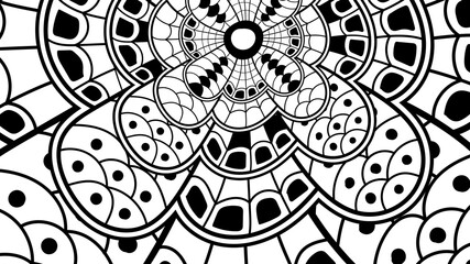 Abstract flower sketch doodle hand drawn.