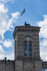 Fototapeta na wymiar flag on the roof of the building
