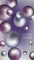 Metal balls are flying around. Cover design, creative background