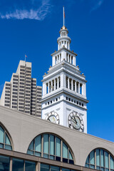 Fototapeta na wymiar Ferry Building Marketplace. Clock Tower in San Francisco