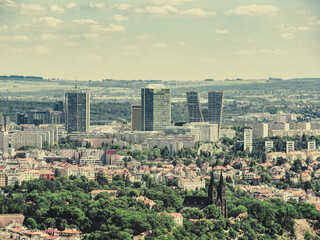 Fototapeta na wymiar Aerial view with the beautiful city of Prague.