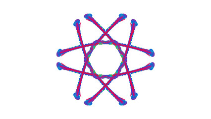 Whimsical colorful isolated snowflake ornaments