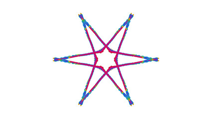 Whimsical colorful isolated snowflake ornaments