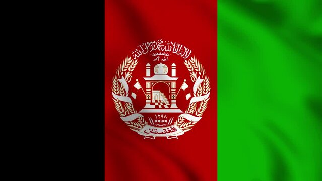 Afghanistan develops the flag. Afghanistan national flag, 4k closeup