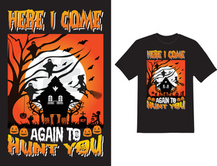 Happy Halloween pumpkin retro vintage t-shirt design