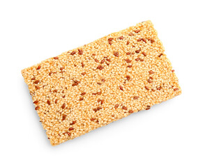 Sweet sesame kozinaki on white background