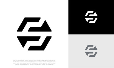 Initial S logo design. Innovative high tech logo template. 