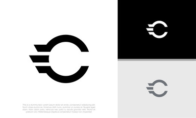 Initial C logo design. Innovative high tech logo template. 
