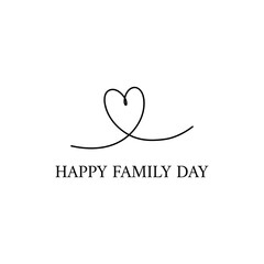 Happy Family Day! Excellent gift card. Fashionable calligraphy. Vector illustration on white background. Elements for design.
