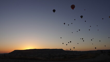 hot air balloon at sunrise