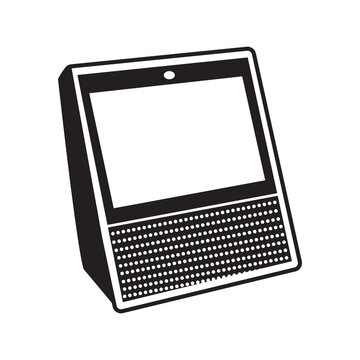 Alexa assistant echo speaker icon | Black Vector illustration |