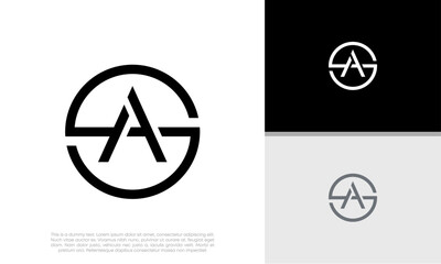 Initial A. AS. SA logo design. Innovative high tech logo template.