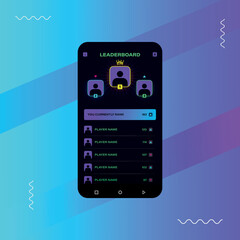 Game leaderboard Set with abstract background