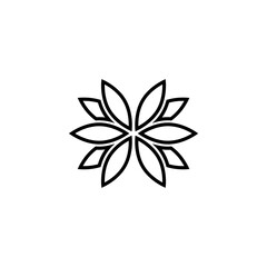 Lotus flower icon sign for mobile concept and web design