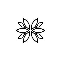 Lotus flower icon sign for mobile concept and web design
