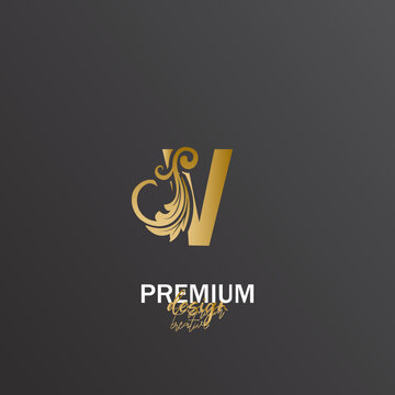 Premium Vector v Logo. Beautiful Logotype design for luxury corporate brand.