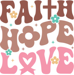 Deurstickers Breast Cancer Design Faith Hope Love. T-Shirt Design, Posters, Greeting Cards, Textiles, and Sticker Vector Illustration © Rajj Design