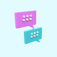 3d minimal bubbles chat icon messages 3d rendering illustration