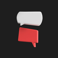 3d minimal bubbles chat icon 3d rendering illustration