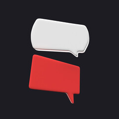 Naklejka premium 3d minimal bubbles chat icon 3d rendering illustration