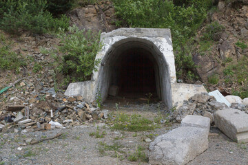 Entrance of deep closed mine.