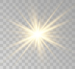 Transparent yellow sunlight special lens flash light effect. Front solar flare lenses