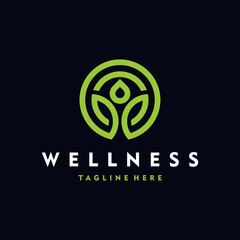 circle line logo with wellness people concept