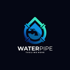 water pipe logo, water plumbing logo