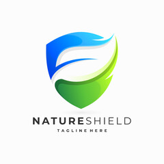 shield leaf gradient logo