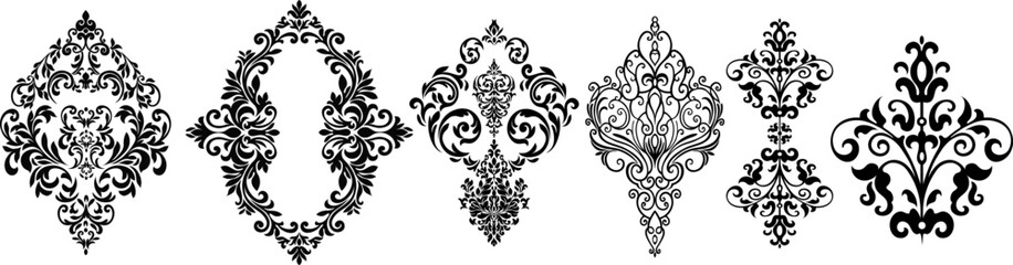 Set of Baroque Design Elements and Ornaments