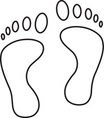 footsteps icon or sign for print. Baby feet clean black icon. feet flat design. Two footprints. Human footprint icon. silhouette of footprints