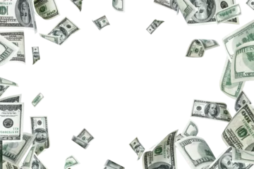Fotobehang Dollar bill. Washington American cash. Usd money background. Money falling. © Maksym