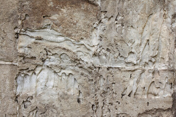 Texture of relief plaster. Interesting textured wall.