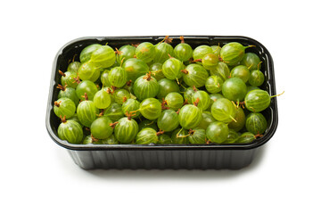 A group of gooseberries isolated on a white background.