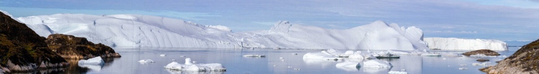 Panorama of landscape at Ilulissat Icefiord, Greenland