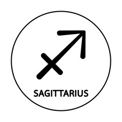 Astrological zodiac Sagittarius. 12 zodiac symbol. Astronomy occult symbol with zodiac sign.