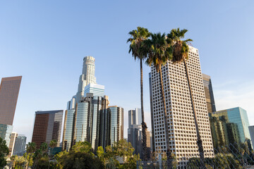 Los Angeles skyline at golden hour